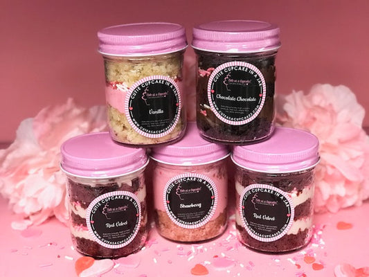 READY-TO-EAT Cutie Cupcakes in a Jar Gift Pack- 4 - Cute as a Cupcake
